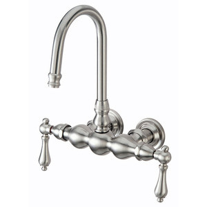 Kingston Brass 3-3/8" Wall Mount Clawfoot Tub Filler Faucet - Brushed Nickel - CC1T8
