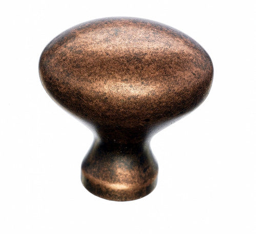 Top Knobs Egg 1 1/4" Length Oval Knob, Old English Copper - M986