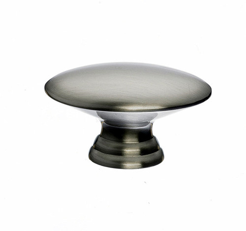 Top Knobs Flat Oval 3/4" Length Oval Knob, Brushed Satin Nickel - M379