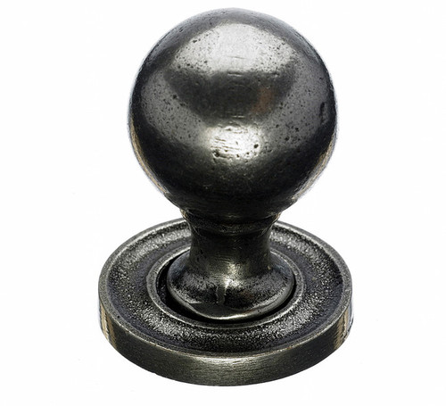 Top Knobs Britannia M50 1 1/4" Paris Cabinet Knob Mottled with Backplate - Cast Iron