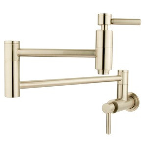 Kingston Brass Wall Mount Pot Filler Kitchen Faucet - Satin Nickel - KS8108DL