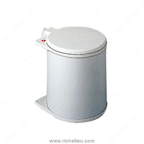 Richelieu 371530 Under Cabinet Waste Bin with Lid - 3.96 gal. - White Metal