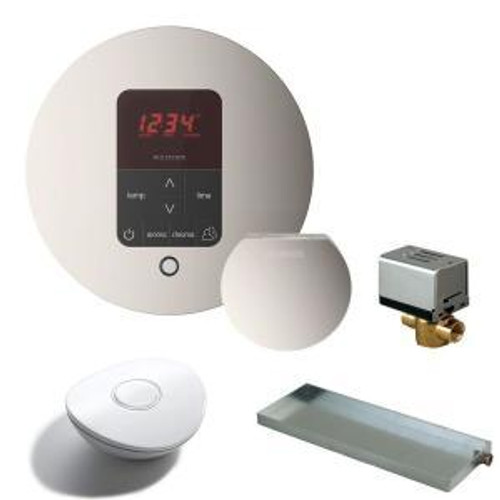 Mr. Steam MSBUTLER1 RD-PN Butler Package with iTempo Pro Round Programmable Control for Steam Bath Generator - Polished Nickel