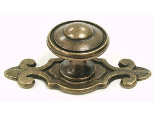 Top Knobs Britannia M31 Canterbury Cabinet Knob 1 1/4" 32mm W / Backplate - German Bronze