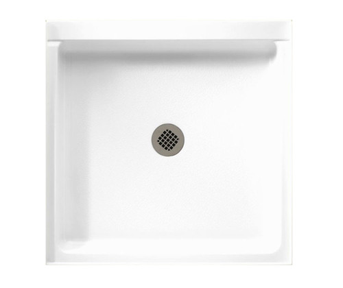 Swanstone 36 x 36 Veritek Alcove Shower Pan with Center Drain in White - FF03636MD.010