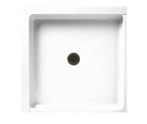 Swanstone 36 x 36 Veritek Alcove Shower Pan with Center Drain in White - FD03636MD.010