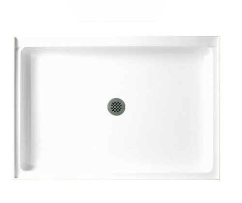 Swanstone 34 x 42 Alcove Shower Pan with Center Drain in White - SF03442MD.010