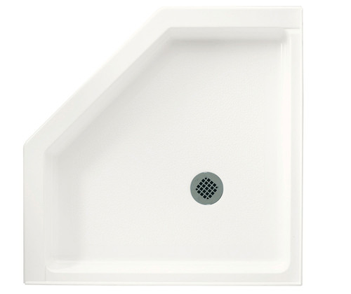 Swanstone 38" x 38" Corner Shower Base / Pan with Center Drain in White - SN00038MD.010