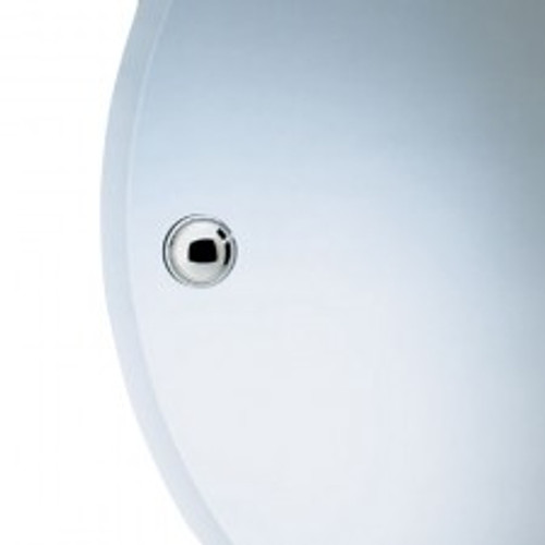 Valsan Sintra 668011ES 18 3/4" Round Mirror w/Fixing Caps - Satin Nickel