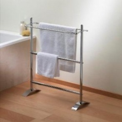 Valsan VDS 53519NI Freestanding Small Double Towel Holder-Polished Nickel