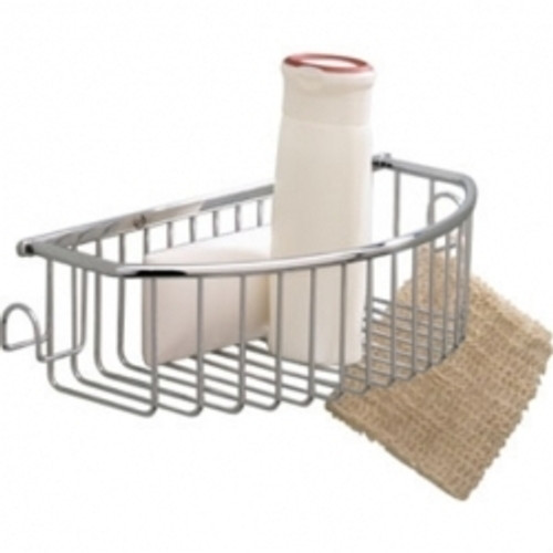 Valsan Essentials 53435ES Curved Soap Basket W/Hook - Wall Mounted - Satin Nickel