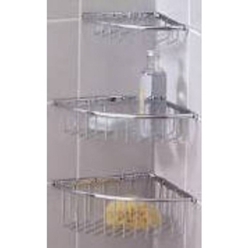 Valsan Essentials 53422CR Large Corner Wire Soap Basket - Wall Mounted - Chrome