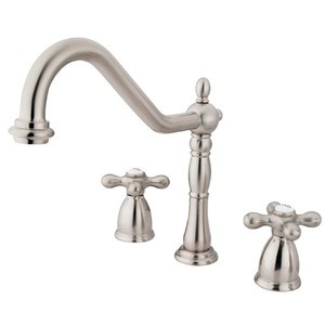 Kingston Brass Two Handle Widespread Kitchen Faucet - Brushed Nickel KB1798AXLS