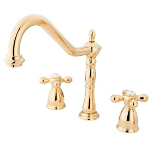 Kingston Brass Two Handle Widespread Kitchen Faucet - Polished Brass KB1792AXLS