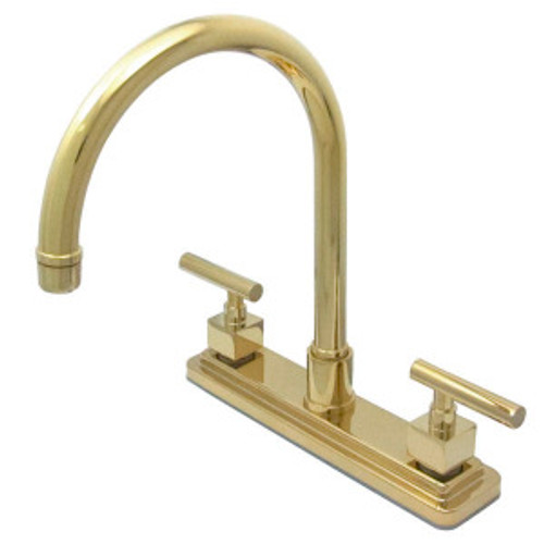 Kingston Brass Two Handle Widespread Kitchen Faucet - Polished Brass KS8792CQLLS