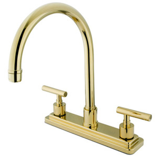 Kingston Brass Two Handle Widespread Kitchen Faucet - Polished Brass KS8792CMLLS