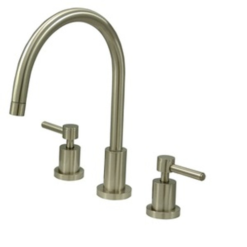 Kingston Brass Two Handle Widespread Kitchen Faucet - Satin Nickel KS8728DLLS