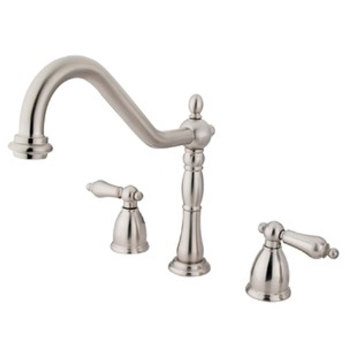 Kingston Brass Two Handle Widespread Kitchen Faucet - Satin Nickel