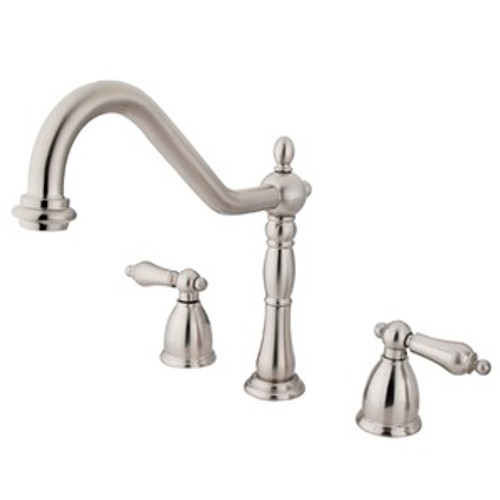 Kingston Brass Two Handle Widespread Kitchen Faucet - Satin Nickel - KB1798ALLS