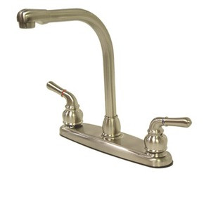 Kingston Brass Two Handle Widespread High Arch Kitchen Faucet - Brushed Nickel - KB758LS