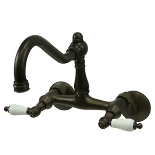 Kingston Brass Two Handle Wall Mount Kitchen Faucet - Oil Rubbed Bronze KS3225PL