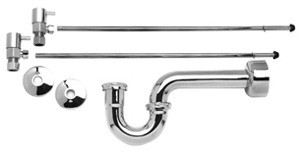 Mountain Plumbing Lav Supply Kits W/P-Trap - Brushed Nickel - MT7100-NL/BRN