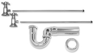 Mountain Plumbing Lav Supply Kits W/New England/ Massachusetts P-Trap - Brushed Nickel - MT3044-NL/BRN