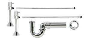 Mountain Plumbing Lav Sweat Supply Kits W/New England/ Massachusetts P-Trap - Brushed Nickel - MT5170L-NL/BRN