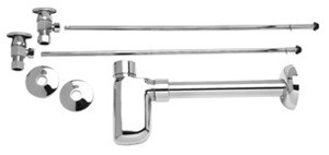 Mountain Plumbing Lav Supply Kits W/Decorative Trap - Polished Gold - MT9000-NL/GPB