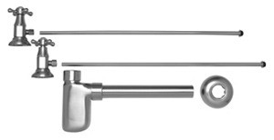 Mountain Plumbing Lav Supply Kits W/Decorative Trap - Polished Gold - MT8001-NL/GPB