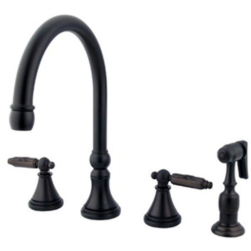 Kingston Brass Two Handle Kitchen Faucet & Side Spray - Oil Rubbed Bronze