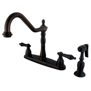 Kingston Brass Two Handle Kitchen Faucet & Brass Side Spray - Oil Rubbed Bronze - KB1755ALBS