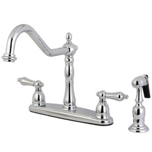 Kingston Brass Two Handle Kitchen Faucet & Brass Side Spray - Polished Chrome - KB1751ALBS