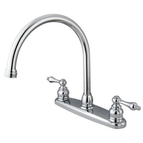 Kingston Brass Two Handle Goose Neck Kitchen Faucet - Polished Chrome - KB721ALLS