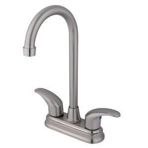 Kingston Brass Two Handle 4" Centerset Bar Faucet - Brushed Nickel KB6498LL