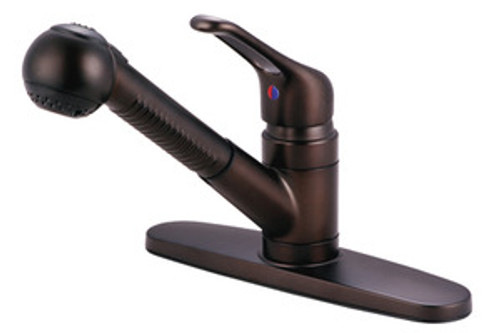 Kingston Brass Single Loop Handle Pull-Out Spray Kitchen Faucet - Oil Rubbed Bronze