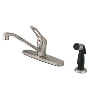 Kingston Brass Single Loop Handle Kitchen Faucet & Side Spray - Brushed Nickel