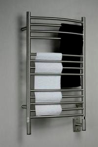 Amba Jeeves Model C Curved Electric Heated Towel Warmer - Brushed Stainless - 20-1/2" W x 36" H - CCB