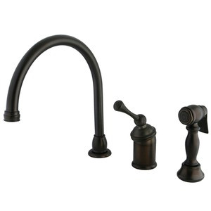 Kingston Brass Single Handle Kitchen Faucet & Brass Side Spray - Oil Rubbed Bronze KB3815BLBS
