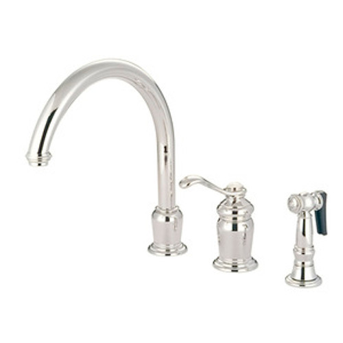 Kingston Brass Single Handle High Spout Kitchen Faucet & Brass Side Spray - Polished Chrome