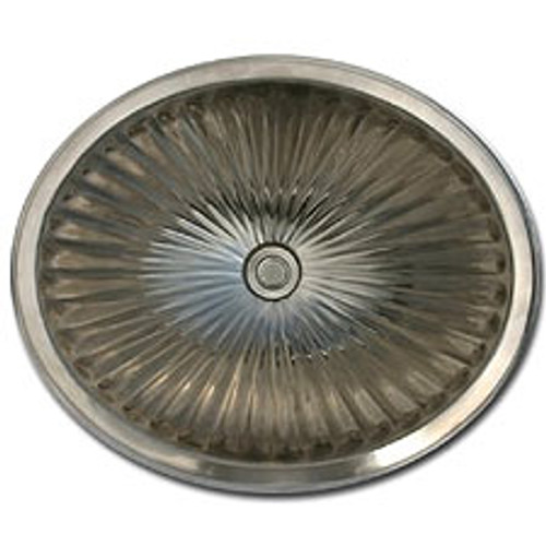 Linkasink BR006 AB 18.5" x 15" x 7" Bronze Oval Fluted Undermount or Drop In Lav Sink - Antique Bronze