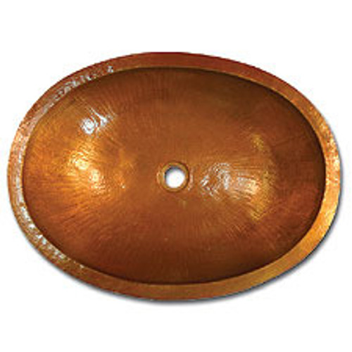 Linkasink C023 WC 17.5" X 14" Small Oval Lav Copper sink - Weathered Copper
