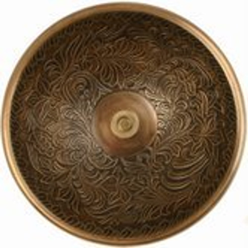 Linkasink B004 AB 17" Bronze Botanical Patterned Bowl Vessel or Drop in Sink - Antique Bronze