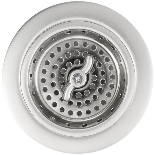 Linkasink D003 SN 3 1/4" Spin and Turn Basket Strainer - Satin Nickel