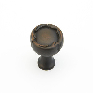 Schaub French Farm Round Door Knob 1-5/16" diam - Ancient Bronze - 260-ABZ