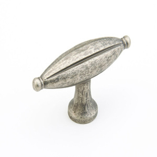 Schaub 253-VN Siena Large oval Door Knob 1-7/8" - Vibra Nickel