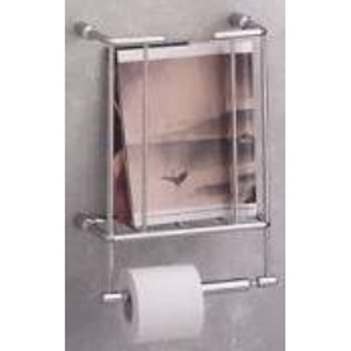 Valsan Essentials 57100NI Magazine Rack & Spare Tissue Paper Holder - Wall Mounted - Polished Nickel
