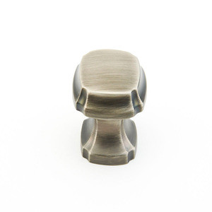 Schaub Empire Square Door Knob 1-3/8" diam - Antique Nickel - 882-AN
