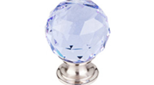 Top Knobs Additions TK114BSN 1 1/8" Light Blue Crystal Cabinet Door Knob - Brushed Satin Nickel Base Top Knobs Additions TK114BSN 1 1/8" Light Blue Crystal Cabinet Door Knob - Brushed Satin Nickel Base
