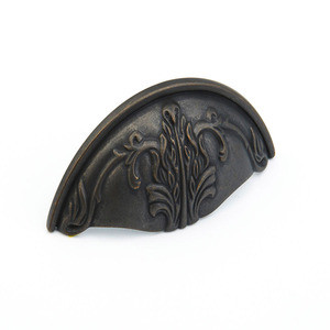 Schaub Corinthian Cup Door Pull 3" cc - Ancient Bronze - 872-ABZ
